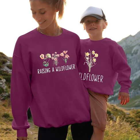 Raising A Wildflower Sweatshirt Mom Toddler Matching Outfits Mommy And Me Matching Shirt Mother Daughter Son Tops in Saudi Arabia