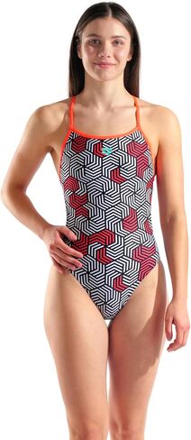 Arena Women's Performance Geometry Booster Back Swimsuit Ladies Sports Sporting Suit in Saudi Arabia