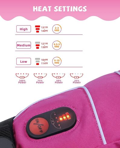 Heated Gloves for Kids, 7.4V Rechargeable Battery Winter Gloves for Boys Girls, Waterproof Windproof Heated Mittens for Kids, Outdoor Skiing Snowboarding Sledding Cold Weather in Saudi Arabia
