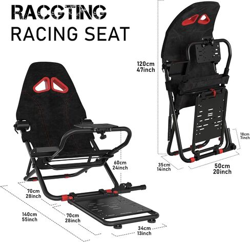 RACGTING Racing Simulator Cockpit for G920/G29/G923, 2-in-1 Sim Racing Cockpit for T128/T248/T248X/T300RS GT/T300RS/T300 Ferrari, Racing Wheel Stand for Fanatec CSL DD,Xbox PS5 PS4 PC in Saudi Arabia