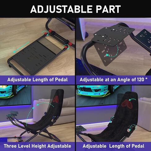 RACGTING Racing Simulator Cockpit for G920/G29/G923, 2-in-1 Sim Racing Cockpit for T128/T248/T248X/T300RS GT/T300RS/T300 Ferrari, Racing Wheel Stand for Fanatec CSL DD,Xbox PS5 PS4 PC in Saudi Arabia