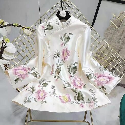 LIXINGHEITANG Suit Shirt National Style Traditional Elegant Women Chinese Blouse Plus Size Loose Female Hanfu Tops in Saudi Arabia