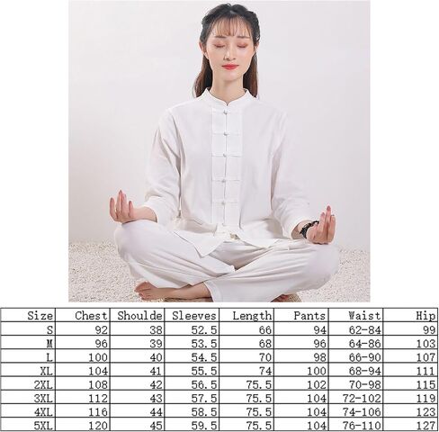 Men and Women Buddhist Clothes,Martial Arts Uniform Clothes,Tai Chi Clothing Exercise Suit with Three-Quarter in Saudi Arabia