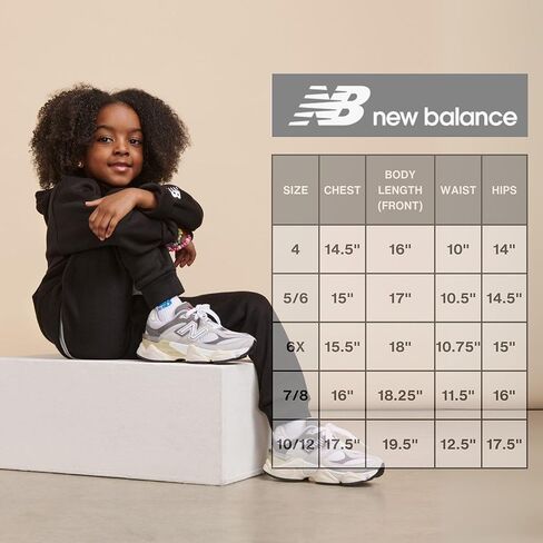 New Balance Girls 3pc Sweatsuit - مجموعة Cotton Blend Fleece Activewear Set - Pullover Crewneck Hoodie ، T -Shirt ، Jogger ، (4-12) in Kuwait