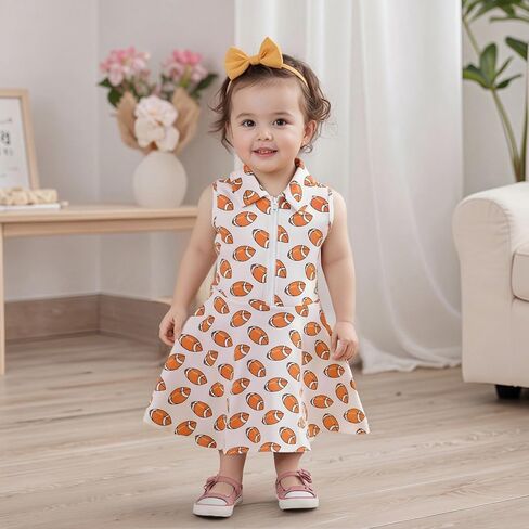 Kids Toddler Girl Football Outfit Sleeveless A Line Polo Dress Athletic Dress Activewear Camo Game Day Clothes in Saudi Arabia