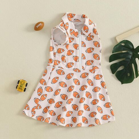 Kids Toddler Girl Football Outfit Sleeveless A Line Polo Dress Athletic Dress Activewear Camo Game Day Clothes in Saudi Arabia