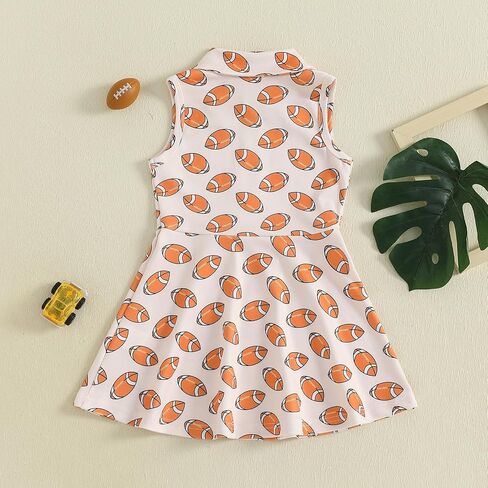 Kids Toddler Girl Football Outfit Sleeveless A Line Polo Dress Athletic Dress Activewear Camo Game Day Clothes in Saudi Arabia