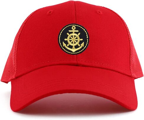 Armycrew Youth Kid's Gold Anchor Patch Youth 6 Panel Trucker Baseball Cap in Saudi Arabia