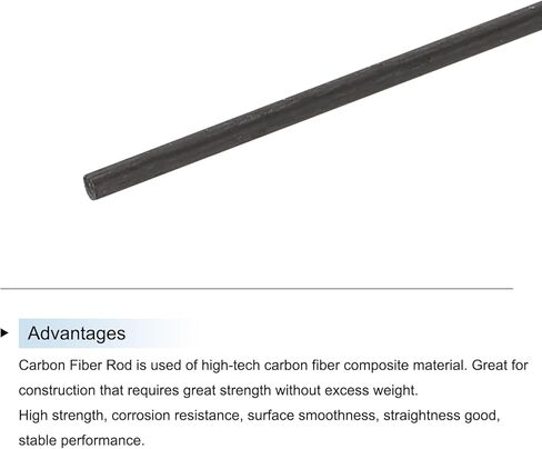 MECCANIXITY 10 Pcs Carbon Fiber Rod, 5mm x 300mm for RC Plane DIY Tool Wing Tube Quadcopter Arm in Kuwait