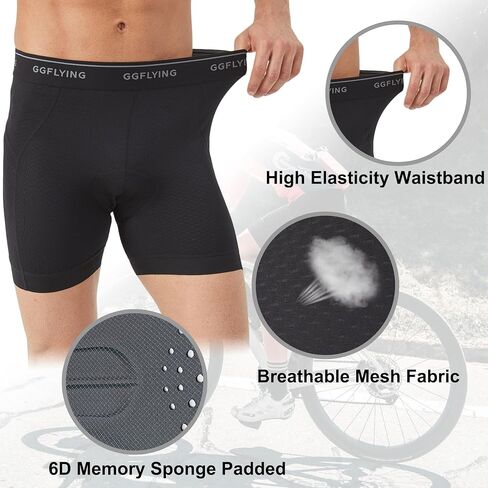 شورت دراجة للرجال 6D مبطنة ركوب الدراجات الجبلية ركوب الدراجات في ركوب الدراجات مع ساق مضادة للانزلاق in Kuwait