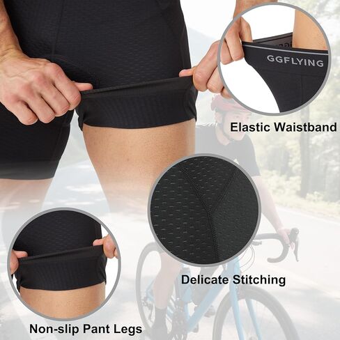 شورت دراجة للرجال 6D مبطنة ركوب الدراجات الجبلية ركوب الدراجات في ركوب الدراجات مع ساق مضادة للانزلاق in Kuwait