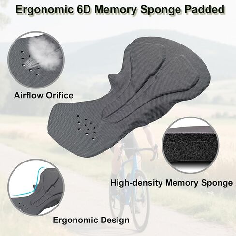 شورت دراجة للرجال 6D مبطنة ركوب الدراجات الجبلية ركوب الدراجات في ركوب الدراجات مع ساق مضادة للانزلاق in Kuwait