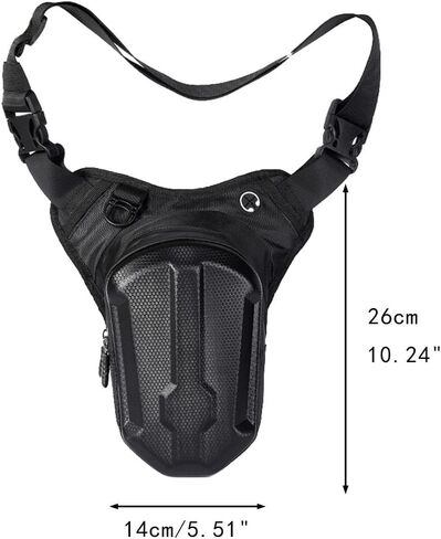 Leg Bag for Outdoor Activities with Adjustable Strap for Cycling and Fishing 10.24x5.51 Inch Waterproof EVA Polyester Storage Pouch- black in Saudi Arabia