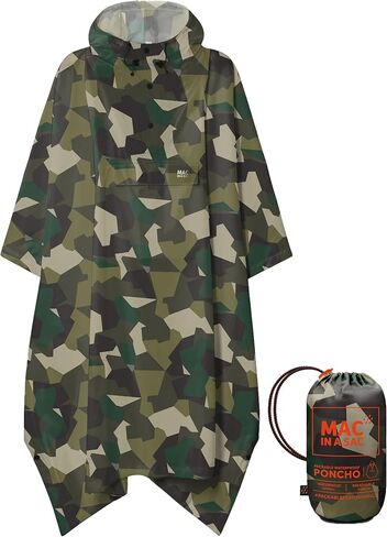 Mac in a sac poncho - معطفات المطر المقاومة للماء القابلة للعباء للرجال والنساء - معطف المطر الكبار مع غطاء محرك السيارة - مقاوم للرياح وتنفس in Saudi Arabia