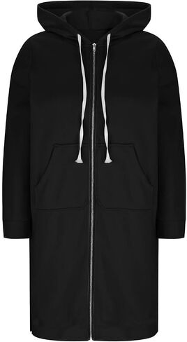 Long Hoodies for Women Zip Up Hooded Sweatshirt Casual Long Sleeve Fleece Jacket Side Split Hoodie with Pockets 2025 in Saudi Arabia