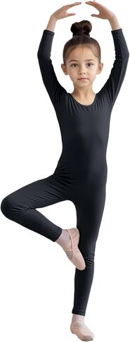 Wildarms Girls Kids Long Sleeve Dance Unitard Bodysuits Full Body Leotard للباليه والجمباز والأداء والأزياء in Saudi Arabia