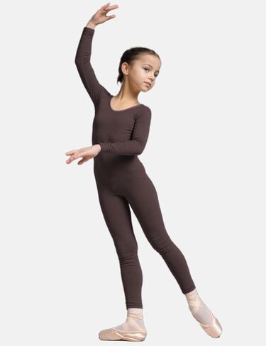 Wildarms Girls Kids Long Sleeve Dance Unitard Bodysuits Full Body Leotard للباليه والجمباز والأداء والأزياء in Kuwait