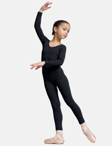 Wildarms Girls Kids Long Sleeve Dance Unitard Bodysuits Full Body Leotard للباليه والجمباز والأداء والأزياء in Saudi Arabia