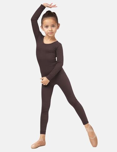 Wildarms Girls Kids Long Sleeve Dance Unitard Bodysuits Full Body Leotard للباليه والجمباز والأداء والأزياء in Kuwait