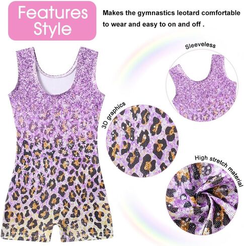 Uideazone Gymnastics Hoodards for Girls Sparkly Ballet Unitard مع شورتات من قطعة واحدة in Kuwait