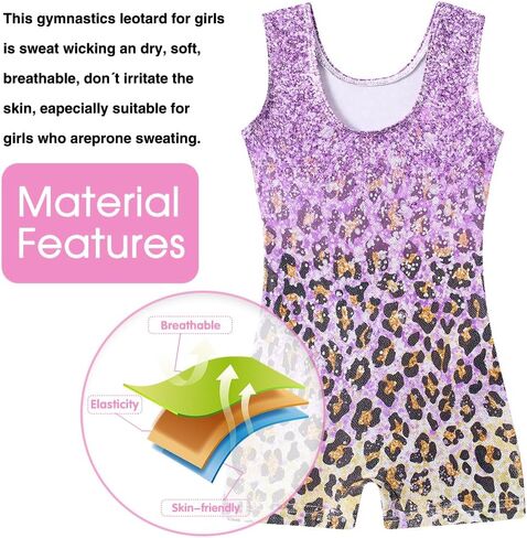 Uideazone Gymnastics Hoodards for Girls Sparkly Ballet Unitard مع شورتات من قطعة واحدة in Kuwait