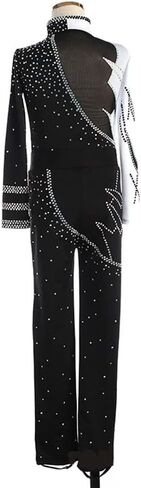 Fashion Flash Drilling Figure Skating Clothes Boys Ice Skating Training Suits Adult Skate Practice Wear (Color : Black Size : XX-Large) (Black X) in Kuwait
