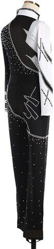 Fashion Flash Drilling Figure Skating Clothes Boys Ice Skating Training Suits Adult Skate Practice Wear (Color : Black Size : XX-Large) (Black X) in Kuwait
