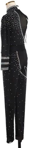 Fashion Flash Drilling Figure Skating Clothes Boys Ice Skating Training Suits Adult Skate Practice Wear (Color : Black Size : XX-Large) (Black X) in Kuwait