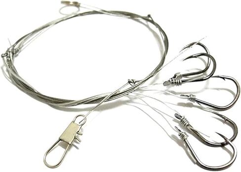Men's Cycling Clothes High Carbon Steel String Hook with 5 Small Hook Rigs Swivel Fishing Tackle Lures Bait Fishhooks Tackle Accessories Men's Cycling Clothing(8#) in Saudi Arabia