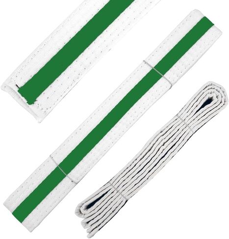 Martial Arts Belt White Belt with Mixed Color Stripe for Martial Arts - Taekwondo Karate Judo in Kuwait