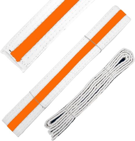 Martial Arts Belt White Belt with Mixed Color Stripe for Martial Arts - Taekwondo Karate Judo in Kuwait
