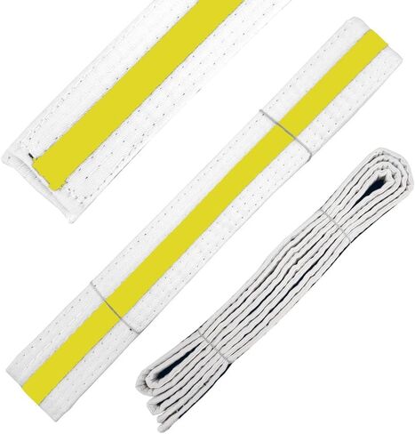 Martial Arts Belt White Belt with Mixed Color Stripe for Martial Arts - Taekwondo Karate Judo in Kuwait