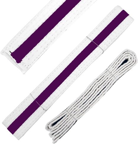 Martial Arts Belt White Belt with Mixed Color Stripe for Martial Arts - Taekwondo Karate Judo in Kuwait