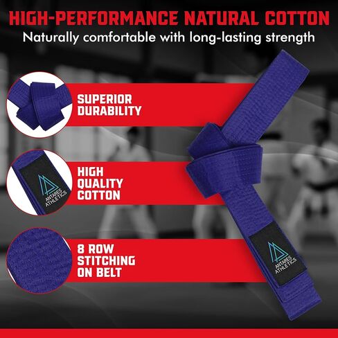 أحزمة رتبة لفنون القتال ، الكاراتيه ، أيكيدو ، تايكوندو ، جودو | القطن الممتاز | ألوان قوية ونابضة بالحياة in Kuwait