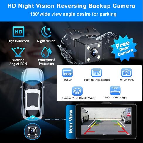 Wireless Apple CarPlay Android Auto 7" Touch Screen Portable Navigation Devices Car Radio with Apple Airplay,Automatic Multimedia Player,Car Stereo with Mirror Link/USB,AUX,Siri,Bluetooth in Kuwait