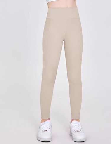 Arshiner Girls Athletic Leggings High Waist Yoga Pants for Kids with Pockets Dance Running Workout Tights in Saudi Arabia