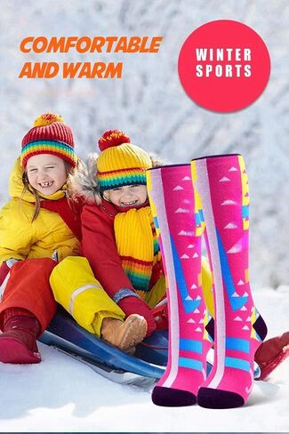 2pairs Kids Merino Wool Ski Socks Winter Dark Thermal Snow Sicks in Saudi Arabia