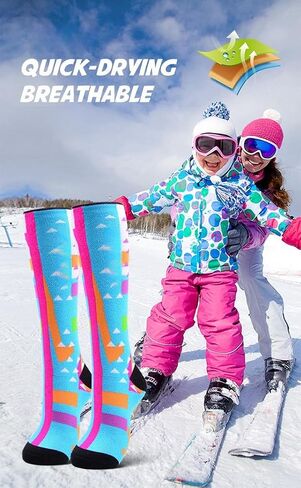 2pairs Kids Merino Wool Ski Socks Winter Dark Thermal Snow Sicks in Saudi Arabia