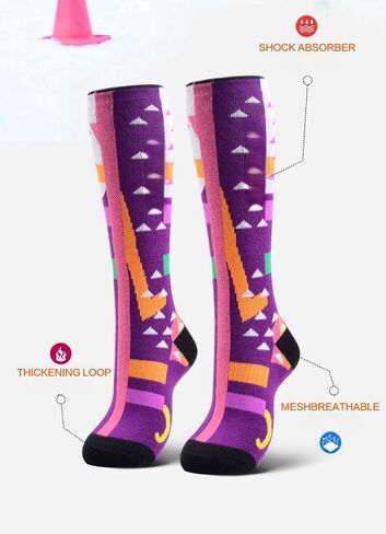 2pairs Kids Merino Wool Ski Socks Winter Dark Thermal Snow Sicks in Saudi Arabia