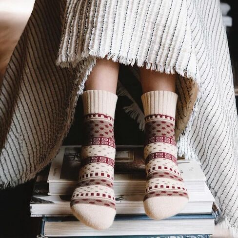 Comfoex Kids Winter Wool Socks Girls Thick Thermal Cozy Warm Socks 4-6 6-8 8-10 Years Old for Kids 6 Pairs in Saudi Arabia