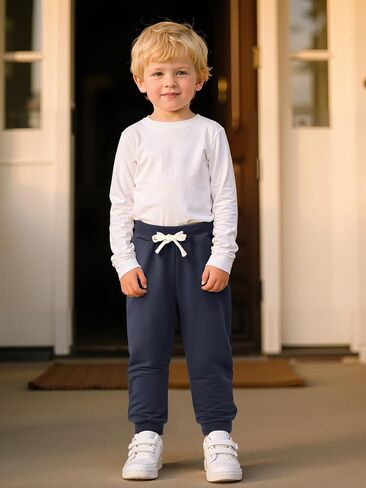 Resinta 4 Pack Toddler Boys Sweatpants Kids Pull On Casual Pants Athletic Joggers with Drawstring Pockets for Boys in Saudi Arabia