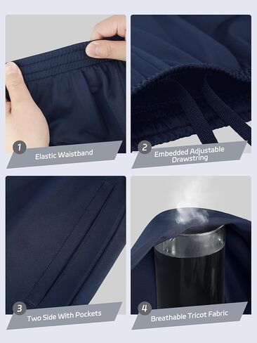 4 حزمة الأولاد سراويل رياضية خفيفة الوزن ، سروال العرق Tricot للأولاد الرياضي السراويل السفلية مع جيوب وطلاب in Kuwait