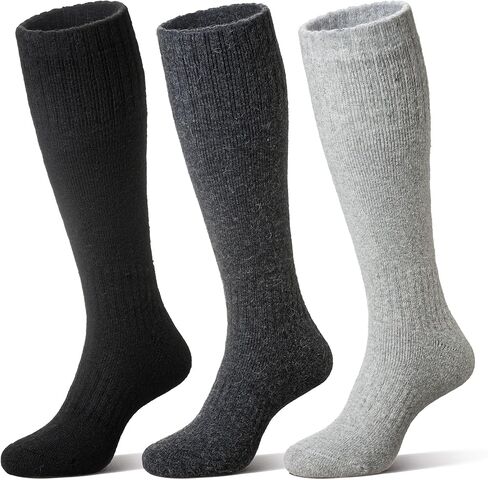 Eocom Unisex Merino Wool Ski Socks Thermal Warm Winter Thick Knee High Long Snowboarding Boot Socks for Women Men 3 Pairs in Saudi Arabia