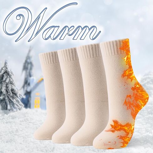 HUGSWEET Thermal Winter Socks for Women Extra Thick Insulated Heated Slipper Socks for Cold Weather 4 Pairs (Multicolor) in Saudi Arabia