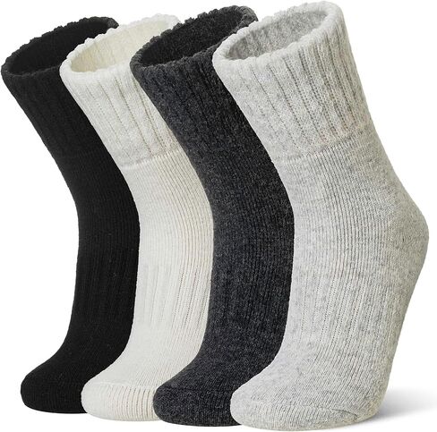 Wevias Kids Merino Wool Socks المشي لمسافات طويلة التزلج التزلج على الشتاء الحراري الدافئ الصغار الأولاد جوارب مريحة 4 أزواج in Kuwait