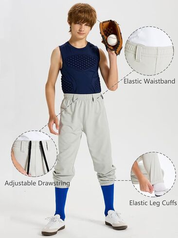 Devoropa 2T/3T/4T/5T إلى Big Kids Youth Boys Baseball Pants Girls Softball Fast Pitch Tee Ball Pritical Pount in Saudi Arabia