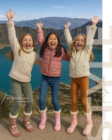 Girls Slipper Socks – Cozy Sherpa Lined Thermal Socks with Non-Slip Grips – Cute Sheep & Modern Winter Designs – Warm Indoor Socks Gift - 3 pack One Size in Saudi Arabia