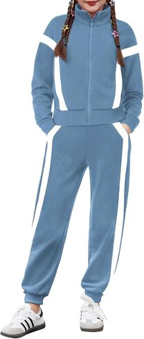 Zaclotre Girl's 2 omfits zip up sweatsuit swatshirt sweatshirt sweatpant sups stupl stup suit suct in Saudi Arabia
