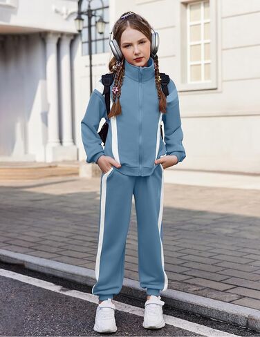 Zaclotre Girl's 2 omfits zip up sweatsuit swatshirt sweatshirt sweatpant sups stupl stup suit suct in Saudi Arabia