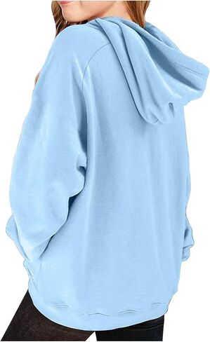 Girls Oversized Hoodie Shirts Dressy Casual Long Sleeve Tops Gradient Color Hooded Pullover Loose Kids Preppy Clothes in Saudi Arabia